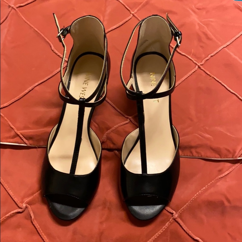 Nine west open toe pumps